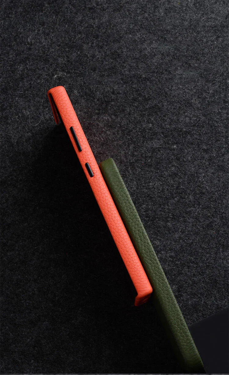 Melkco S24 Ultra Premium Leather MagSafe Cover - Orange - Tashqila Melkco S24 Ultra Premium Leather MagSafe Cover - Orange - Tashqila